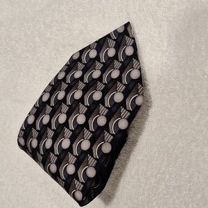 Louis Roth #60 Blue/Black With Silver Abstract Pattern of Circles and Shapes